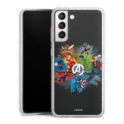 Silikon Glitter Case transparent-silber