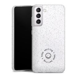 Silikon Glitter Case transparent-silber