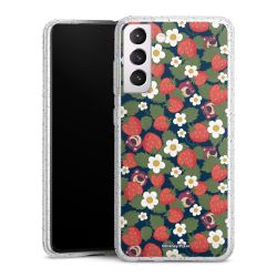 Silikon Glitter Case transparent-silber