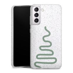 Silikon Glitter Case transparent-silber