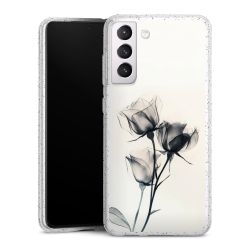 Silikon Glitter Case transparent-silber