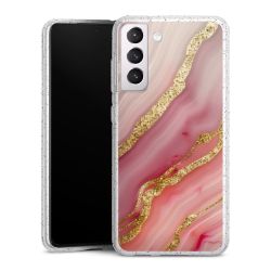 Silikon Glitter Case transparent-silber