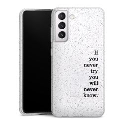 Silikon Glitter Case transparent-silber