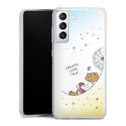 Silikon Glitter Case transparent-silber