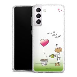 Silikon Glitter Case transparent-silber