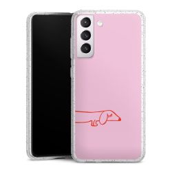 Silikon Glitter Case transparent-silber