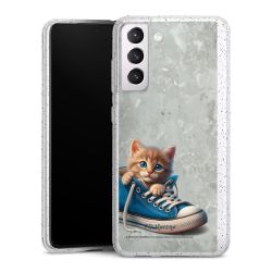 Silikon Glitter Case transparent-silber