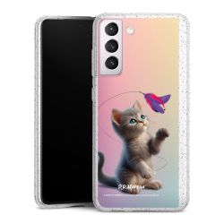 Silikon Glitter Case transparent-silber