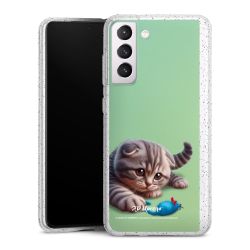 Silikon Glitter Case transparent-silber