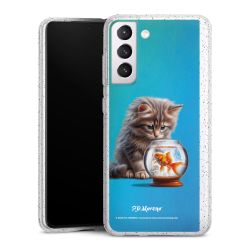 Silikon Glitter Case transparent-silber