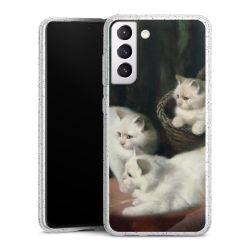 Silikon Glitter Case transparent-silber