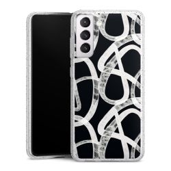 Silikon Glitter Case transparent-silber