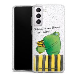 Silikon Glitter Case transparent-silber