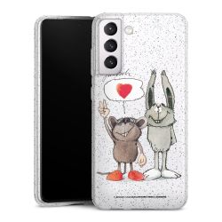 Silikon Glitter Case transparent-silber