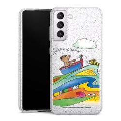 Silikon Glitter Case transparent-silber