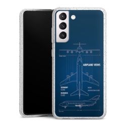 Silikon Glitter Case transparent-silber