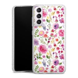 Silikon Glitter Case transparent-silber