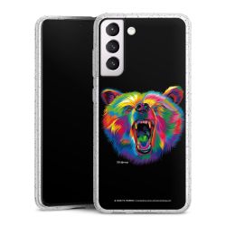 Silikon Glitter Case transparent-silber