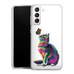 Silikon Glitter Case transparent-silber