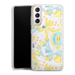 Silikon Glitter Case transparent-silber