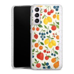 Silikon Glitter Case transparent-silber