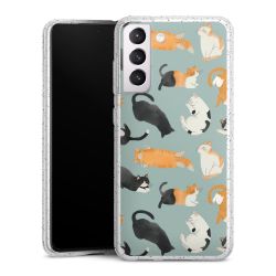 Silikon Glitter Case transparent-silber