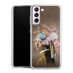 Silikon Glitter Case transparent-silber