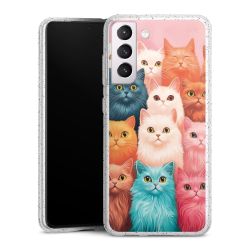 Silikon Glitter Case transparent-silber