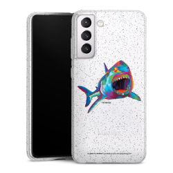 Silikon Glitter Case transparent-silber