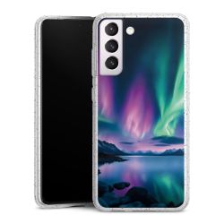 Silikon Glitter Case transparent-silber