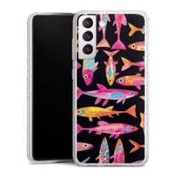 Silikon Glitter Case transparent-silber