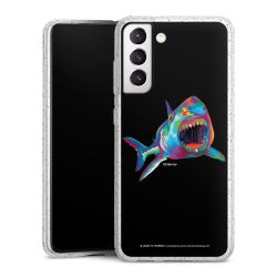 Silikon Glitter Case transparent-silber