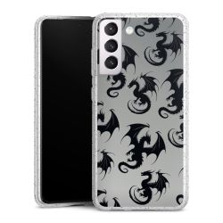 Silikon Glitter Case transparent-silber