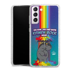 Silikon Glitter Case transparent-silber