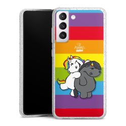 Silikon Glitter Case transparent-silber