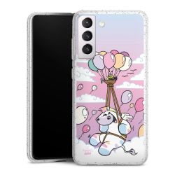 Silikon Glitter Case transparent-silber