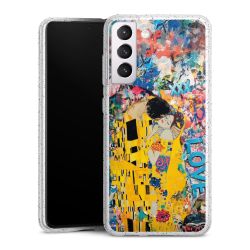 Silikon Glitter Case transparent-silber