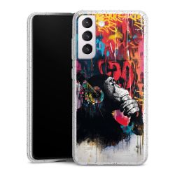 Silikon Glitter Case transparent-silber