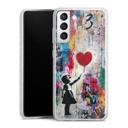 Silikon Glitter Case transparent-silber