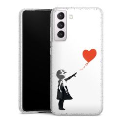 Silikon Glitter Case transparent-silber