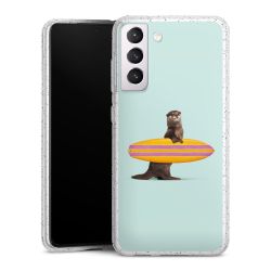 Silikon Glitter Case transparent-silber