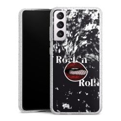 Silikon Glitter Case transparent-silber