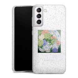 Silikon Glitter Case transparent-silber