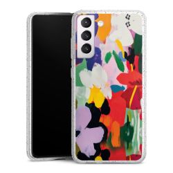 Silikon Glitter Case transparent-silber