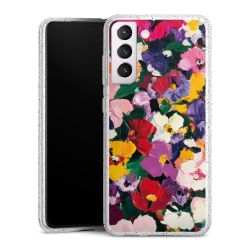 Silikon Glitter Case transparent-silber