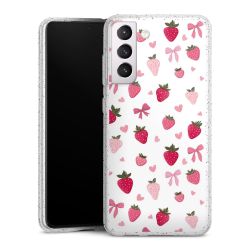 Silikon Glitter Case transparent-silber