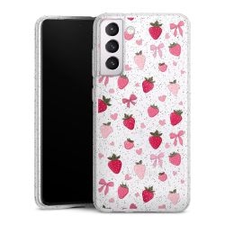 Silikon Glitter Case transparent-silber