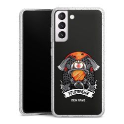 Silikon Glitter Case transparent-silber