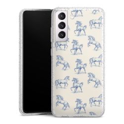 Silikon Glitter Case transparent-silber