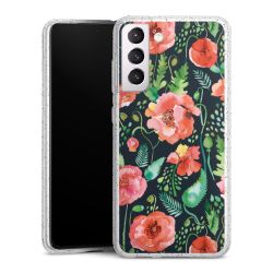 Silikon Glitter Case transparent-silber